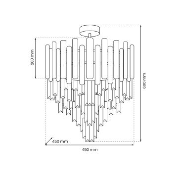 Sietynas ant stulpo MADISON 9xE14/40W/230V aukso