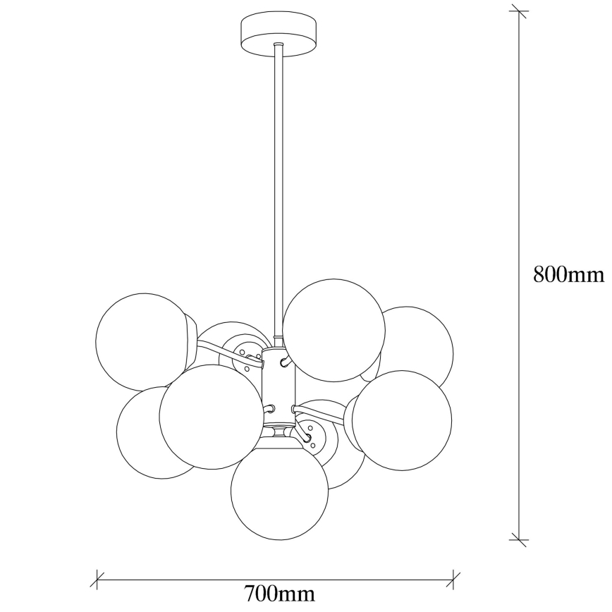 Sietynas ant stulpo MUDONI 9xE27/100W/230V