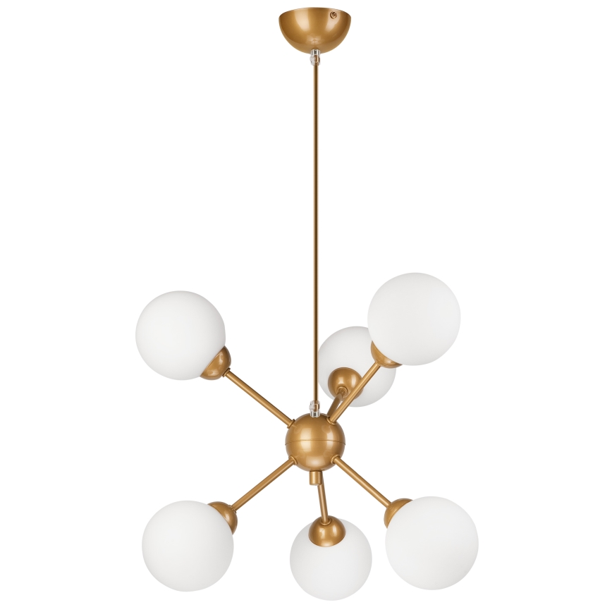 Sietynas ant stulpo RUBBY BALL 6xG9/5W/230V auksas