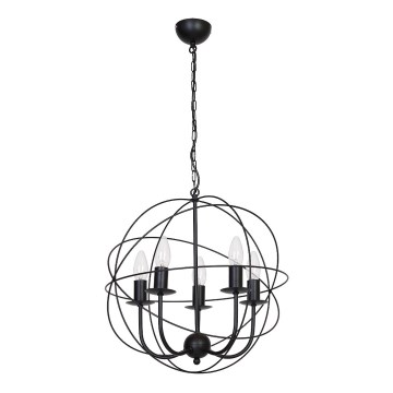 Sietynas GLOBE 5 5xE14/60W juoda