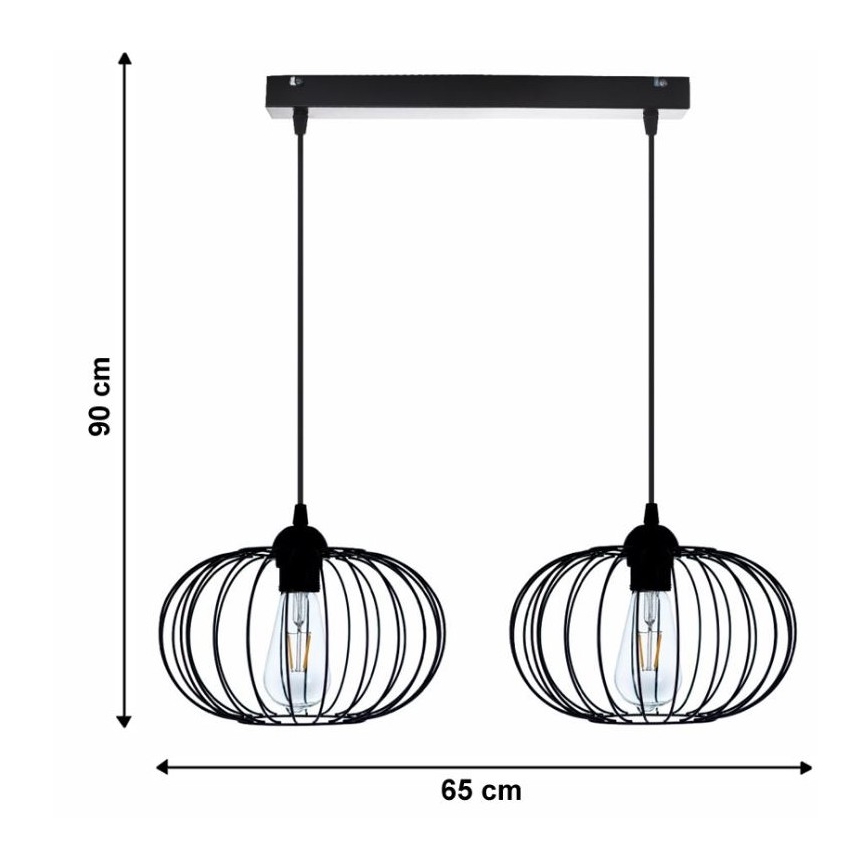 Sietynas, kabinamas ant virvės BOCCA 2xE27/60W/230V