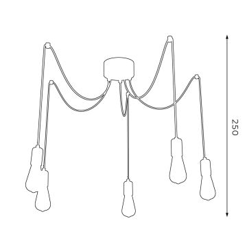 Sietynas, kabinamas ant virvės SPINDEL 5xE27/60W/230V
