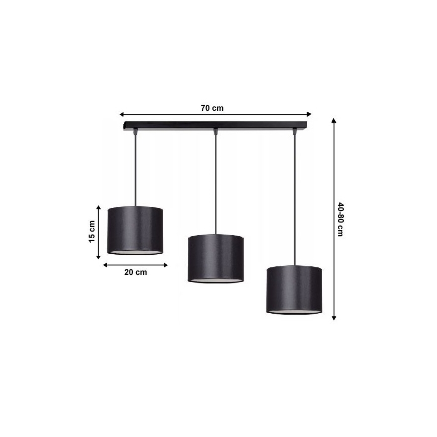 Sietynas, kabinamas ant virvės TUZ 3xE27/60W/230V