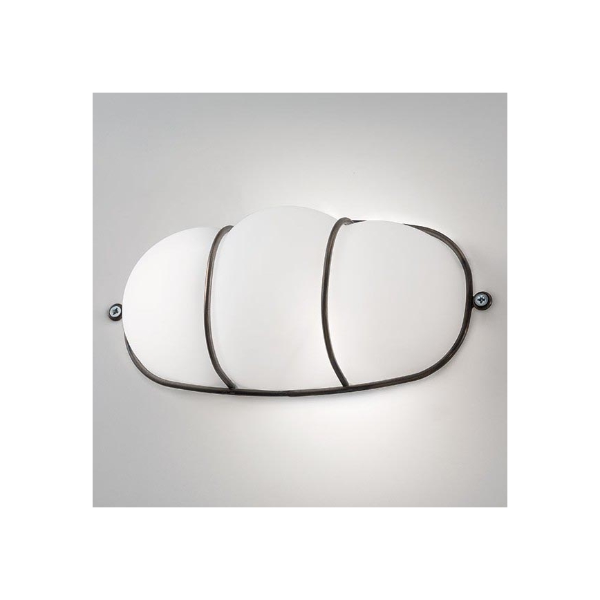 SIRU - Sieninis šviestuvas CAGE 1xGX53/10W/230V 22 cm juoda/balta Venecijos stiklas