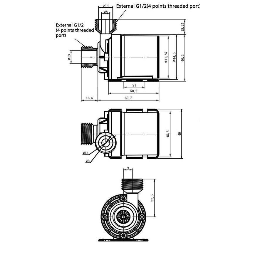 Siurblys 12VDC 800l/valanda G1/2"