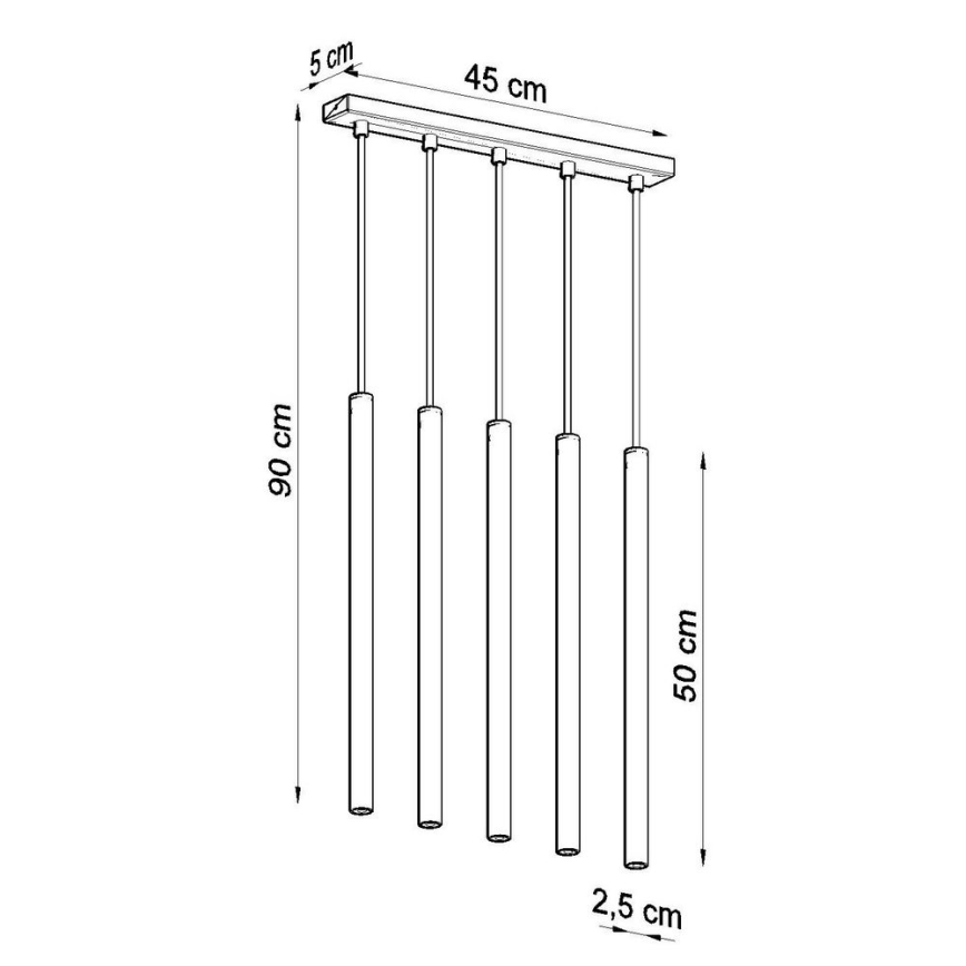 Pakabinamas sietynas PASTELO 5xG9/8W/230V balta