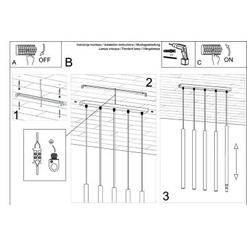 Pakabinamas sietynas PASTELO 5xG9/8W/230V balta