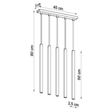 Pakabinamas sietynas PASTELO 5xG9/8W/230V juoda