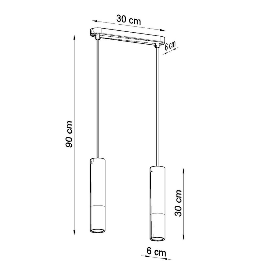 Pakabinamas sietynas BORGIO 2xGU10/40W/230V betonas/metalo juoda