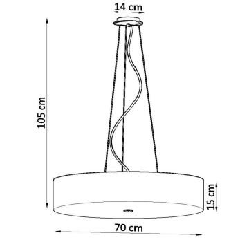 Pakabinamas sietynas SKALA 6xE27/60W/230V d. 70 cm baltas