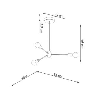 Sietynas ant stulpo LANGO 3xE27/60W/230V juodas