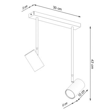 Sietynas ant stulpo NORANO 2xGU10/40W/230V juodas