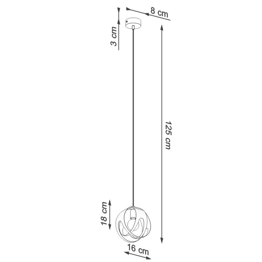 Pakabinamas sietynas TULOS 1xE27/60W/230V baltas