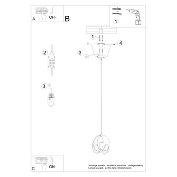 Pakabinamas sietynas TULOS 1xE27/60W/230V baltas