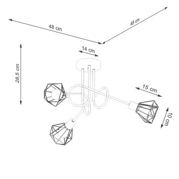 Sietynas ant stulpo ARTEMIS 3xE14/40W/230V juodas