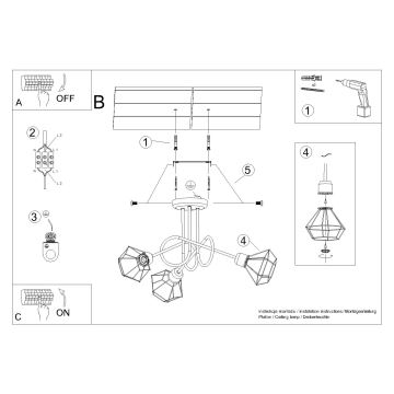 Sietynas ant stulpo ARTEMIS 3xE14/40W/230V juodas