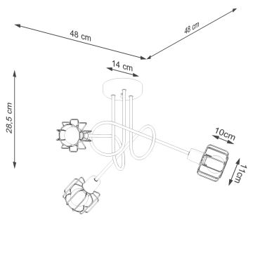 Sietynas ant stulpo BELUCI 3xE14/40W/230V juodas