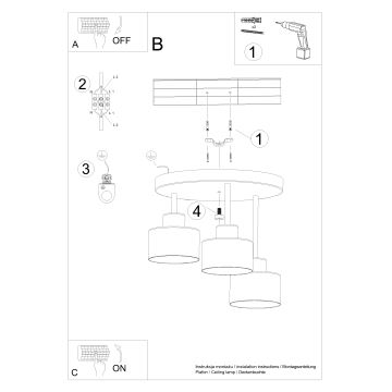 Sietynas ant stulpo SAVAR 3xE27/60W/230V juodas