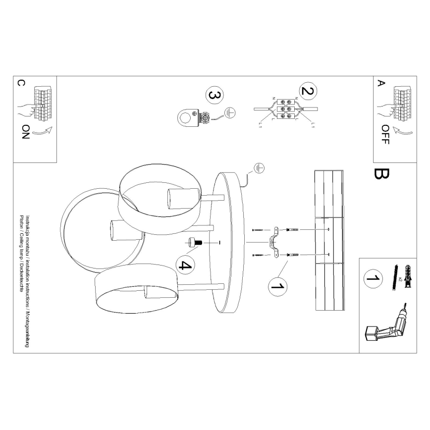 Sietynas ant stulpo TITRAN 3xE27/60W/230V baltas