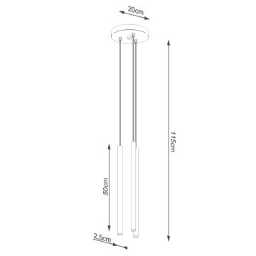 Pakabinamas sietynas PASTELO 3xG9/8W/230V auksas