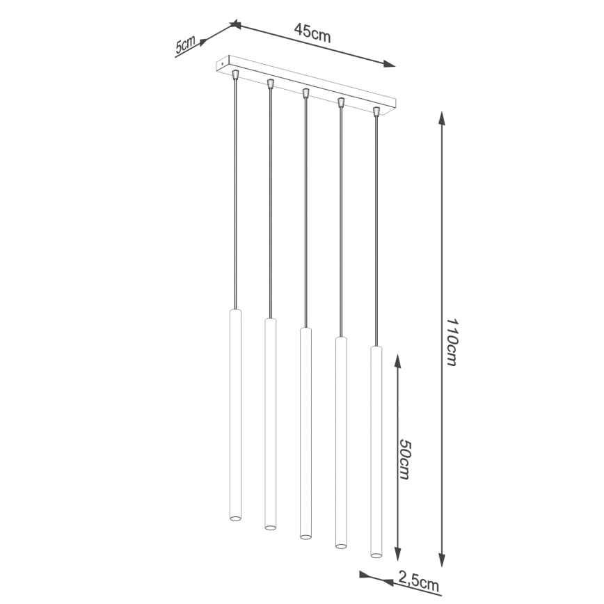 Pakabinamas sietynas PASTELO 5xG9/8W/230V auksas