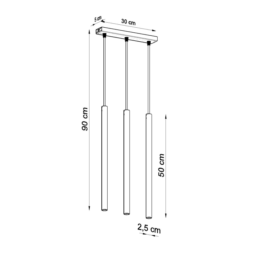 Pakabinamas sietynas PASTELO 3xG9/8W/230V auksas