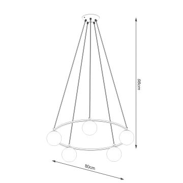 Pakabinamas sietynas YOLI 5xG9/8W/230V juoda