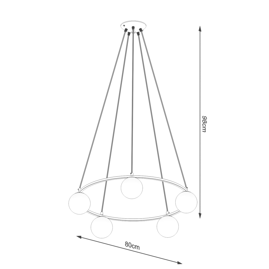 Pakabinamas sietynas YOLI 5xG9/8W/230V juoda