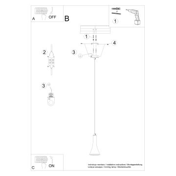 Pakabinamas sietynas REA 1xE14/12W/230V betonas