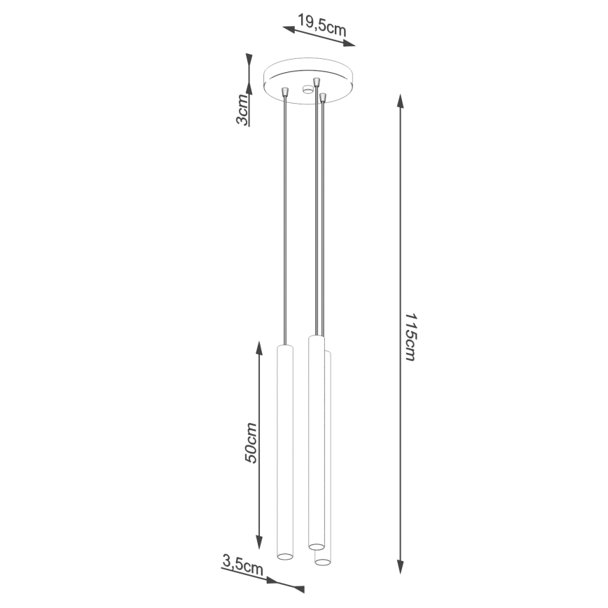 Pakabinamas sietynas PASTELO 3xG9/8W/230V bukas