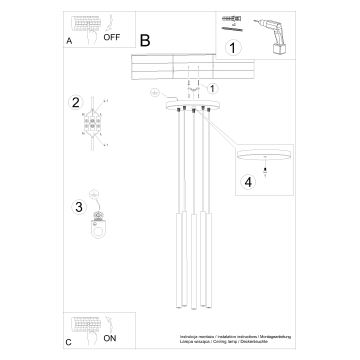 Pakabinamas sietynas PASTELO 5xG9/8W/230V bukas