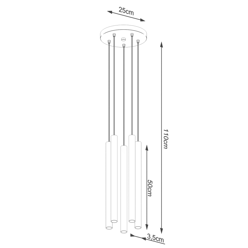 Pakabinamas sietynas PASTELO 5xG9/8W/230V betonas