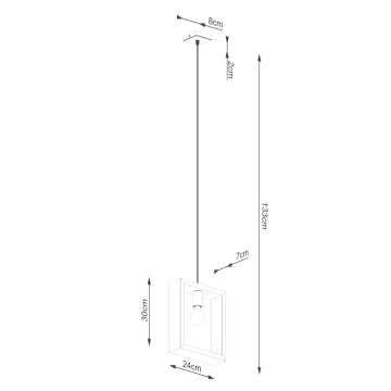 Pakabinamas sietynas ARIES 1xE27/15W/230V balta