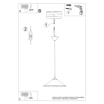 Pakabinamas sietynas ZUMA 1xE27/15W/230V diametras 30 cm balta