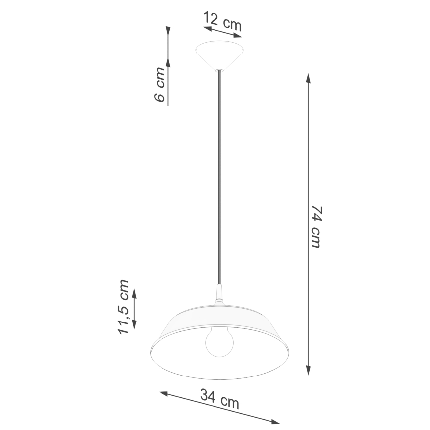 Pakabinamas sietynas FRIKA 1xE27/15W/230V diametras 34 cm balta