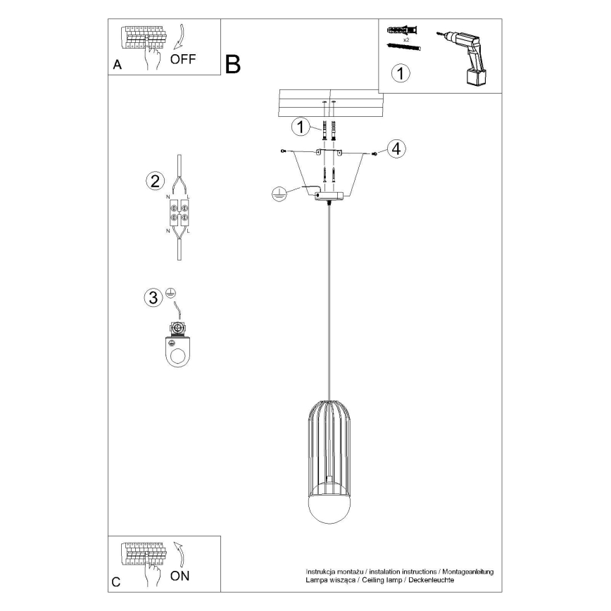 Pakabinamas sietynas BRINA 1xG9/8W/230V balta