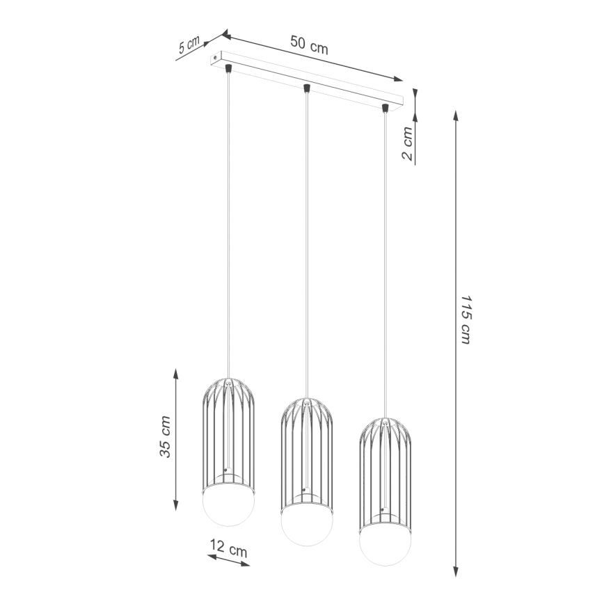 Pakabinamas sietynas BRINA 3xG9/8W/230V balta