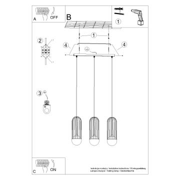 Pakabinamas sietynas BRINA 3xG9/8W/230V balta