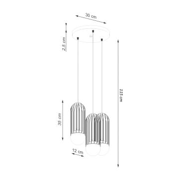 Pakabinamas sietynas BRINA 3xG9/8W/230V balta