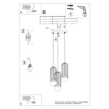 Pakabinamas sietynas BRINA 3xG9/8W/230V balta