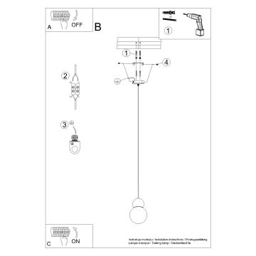 Pakabinamas sietynas PEKKA 1xG9/8W/230V balta