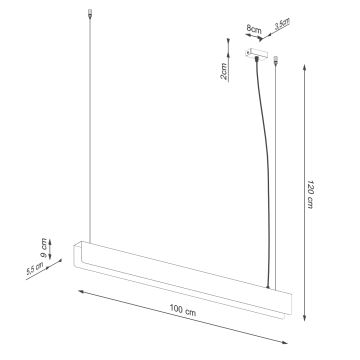 LED Pakabinamas sietynas SPARK 1xG13/8,5W/230V auksas