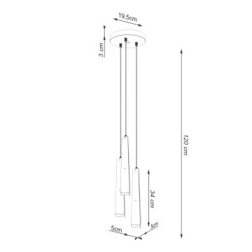 Pakabinamas sietynas PRYSM 3xG9/8W/230V balta