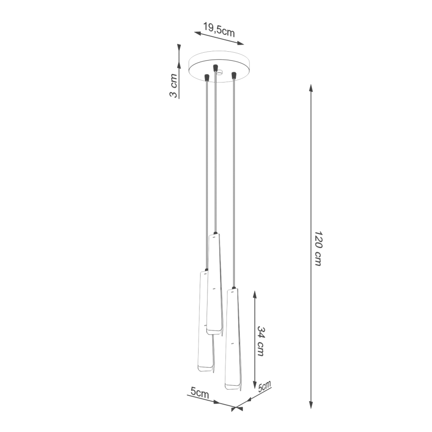 Pakabinamas sietynas PRYSM 3xG9/8W/230V balta