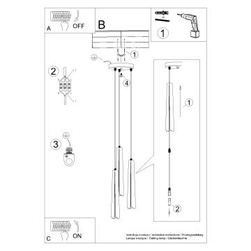 Pakabinamas sietynas PRYSM 3xG9/8W/230V balta