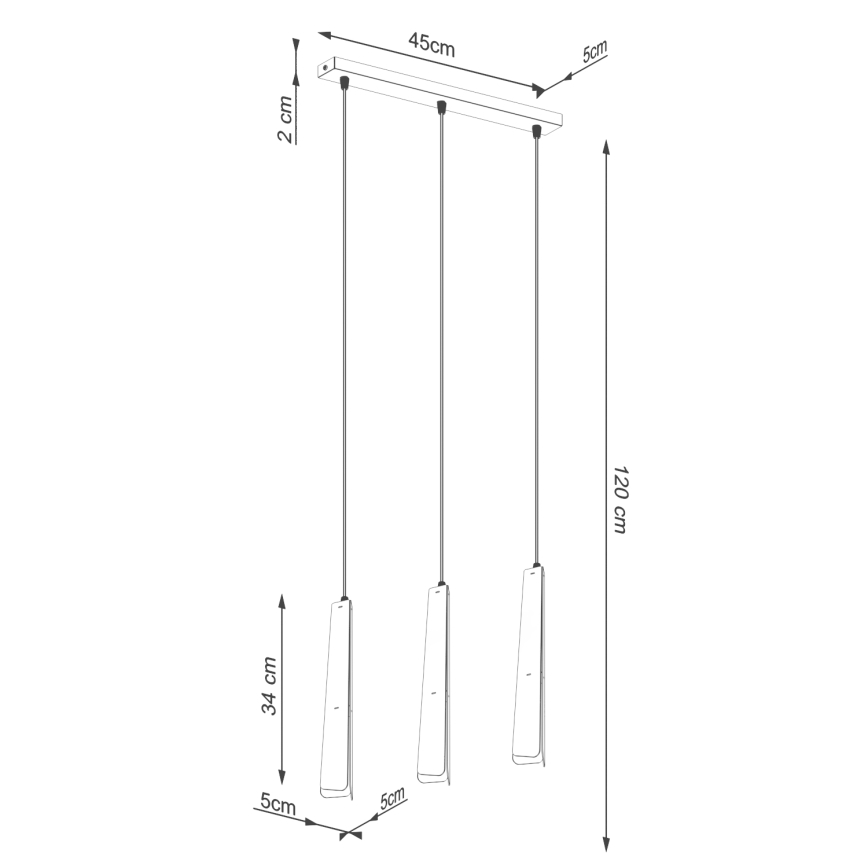 Pakabinamas sietynas PRYSM 3xG9/8W/230V balta