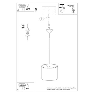 Pakabinamas sietynas NOVA 1xE27/15W/230V diametras 30 cm balta