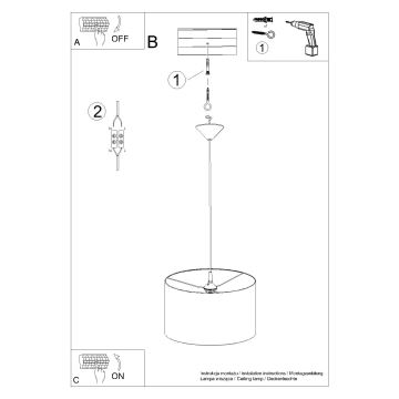 Pakabinamas sietynas NOVA 1xE27/15W/230V diametras 40 cm balta