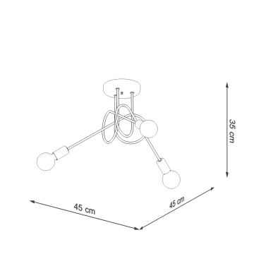 Sietynas ant stulpo LOOP 3xE27/15W/230V balta