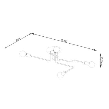 Tvirtinamas sietynas VECTOR 4xE27/15W/230V balta